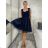 Women's Strapless Short Party Dress (S/M ONE SIZE) ITALIAN FASHION IMPSH23C662 S / M dark blue