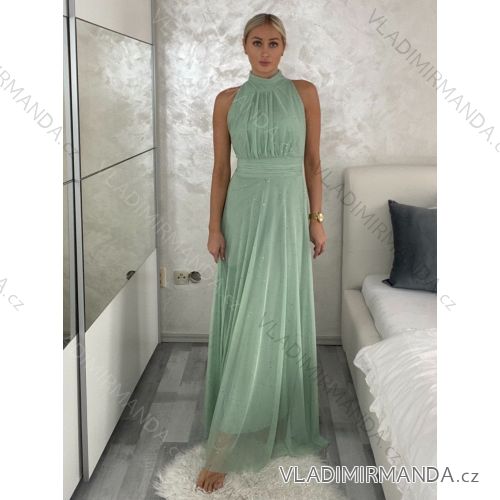 Elegant glittery sleeveless women's formal dress (S/M/L ONE SIZE) ITALIAN FASHION IMPSH2520037