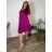 Women's Cotton Short Sleeve Summer Dress (S / M / L / XL ONE SIZE) ITALIAN FASHION IMD22472 60/62 růžová fuchsiová