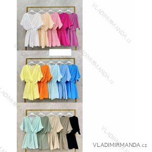 Women's short sleeve summer casual dress (S/M/L ONE SIZE) ITALIAN FASHION IMWGB25022