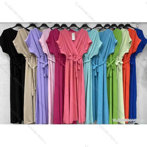 Women's Long Chiffon Short Sleeve Dress (S/M ONE SIZE) ITALIAN FASHION IMWGM23456