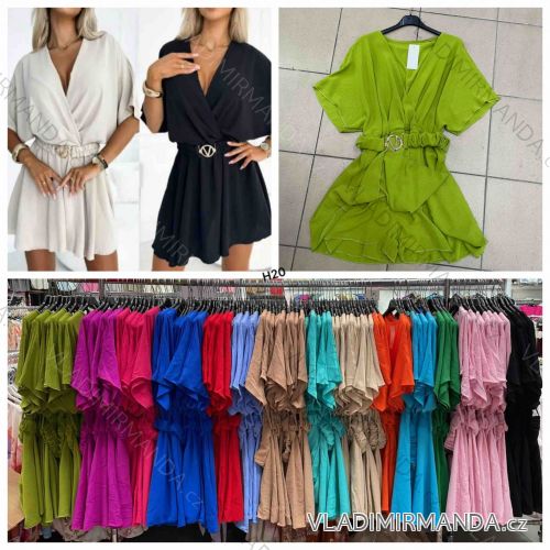 Women's short sleeve summer casual dress (S/M/L ONE SIZE) ITALIAN FASHION IMWGB25022