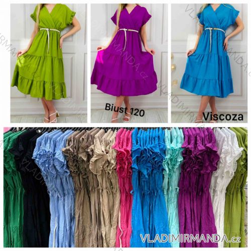 Women's short sleeve summer casual dress (S/M/L ONE SIZE) ITALIAN FASHION IMWGB25022