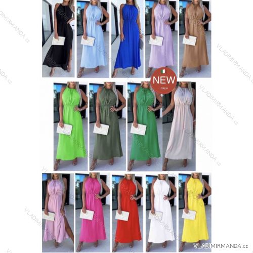 Long summer chiffon strappy dress for women (XS/S/M ONE SIZE) ITALIAN FASHION IMWB251247