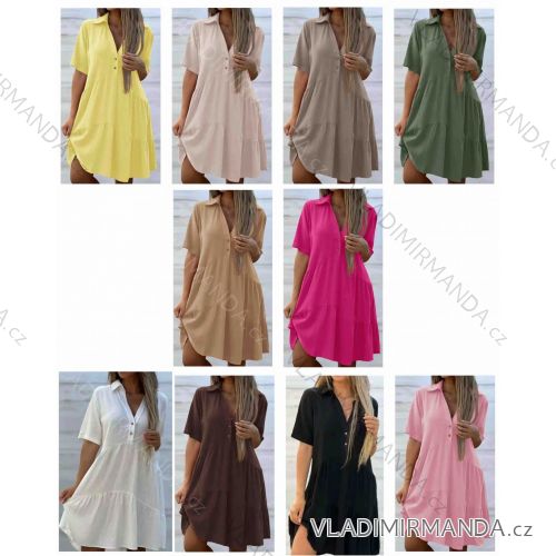 Women's Long Chiffon Short Sleeve Dress (S/M ONE SIZE) ITALIAN FASHION IMWGM23456