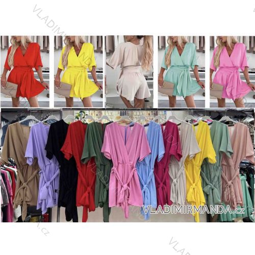 Women's short sleeve summer casual dress (S/M/L ONE SIZE) ITALIAN FASHION IMWGB25022