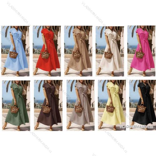 Women's short sleeve summer casual dress (S/M/L ONE SIZE) ITALIAN FASHION IMWGB25022