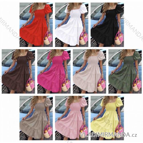 Women's short sleeve summer casual dress (S/M/L ONE SIZE) ITALIAN FASHION IMWGB25022