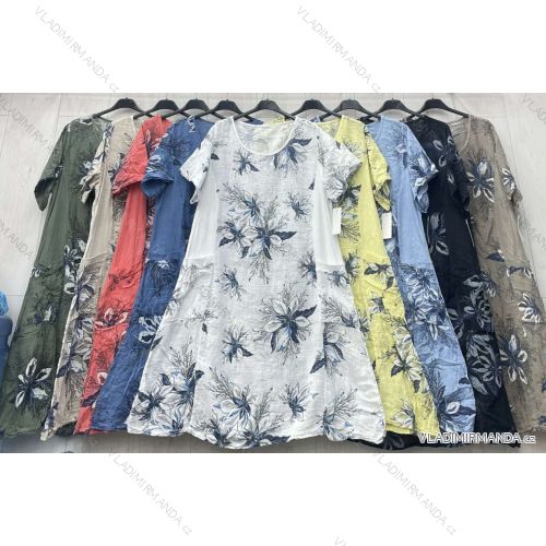 Women's short sleeve summer casual dress (S/M/L ONE SIZE) ITALIAN FASHION IMWGB25022