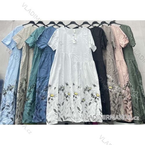 Women's short sleeve summer casual dress (S/M/L ONE SIZE) ITALIAN FASHION IMWGB25022