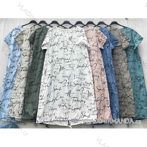 Women's short sleeve summer casual dress (S/M/L ONE SIZE) ITALIAN FASHION IMWGB25022
