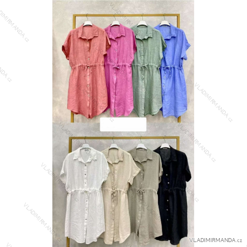 Women's short sleeve summer casual dress (S/M/L ONE SIZE) ITALIAN FASHION IMWGB25022