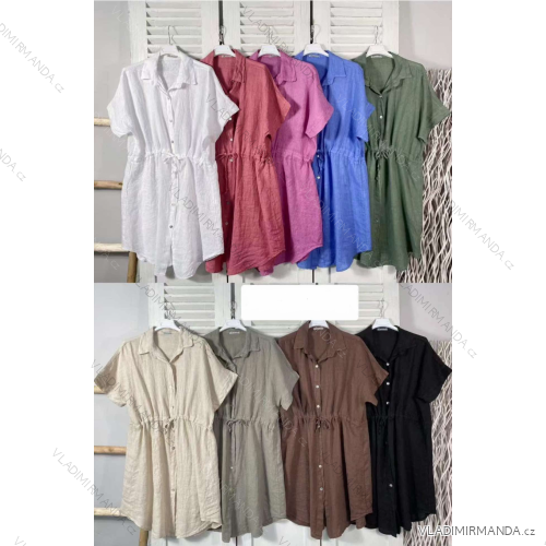 Women's short sleeve summer casual dress (S/M/L ONE SIZE) ITALIAN FASHION IMWGB25022