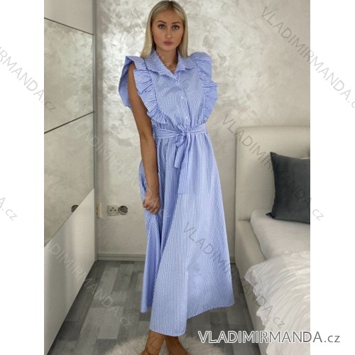 Women's Long Chiffon Short Sleeve Dress (S/M ONE SIZE) ITALIAN FASHION IMWGS231048 S / M white