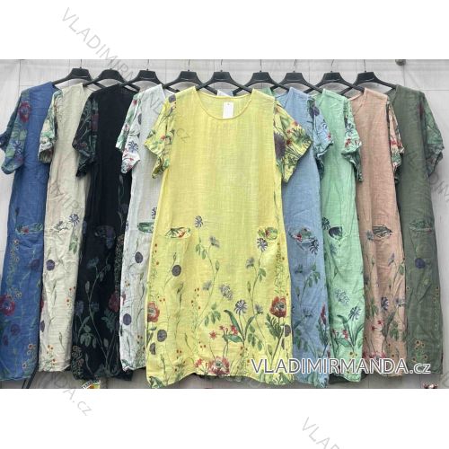 Women's short sleeve summer casual dress (S/M/L ONE SIZE) ITALIAN FASHION IMWGB25022
