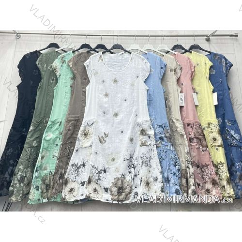 Women's short sleeve summer casual dress (S/M/L ONE SIZE) ITALIAN FASHION IMWGB25022