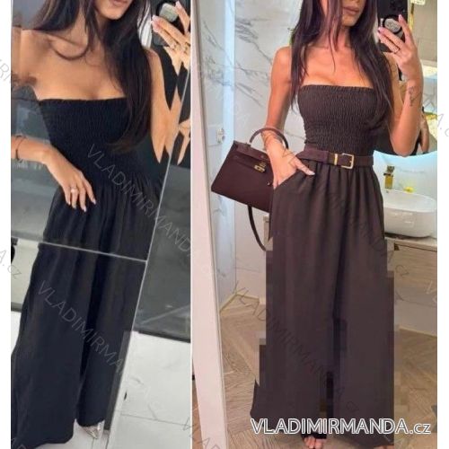 Long elegant muslin jumpsuit Carmen over the bust for women (S/M/L ONE SIZE) ITALIAN FASHION IMWCL251045