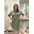 Short Sleeve Shirt Dress women (uni L-2XL) ITALIAN MODA IMS20002 modrá petrolejová 