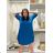 Short Sleeve Shirt Dress women (uni L-2XL) ITALIAN MODA IMS20002 modrá petrolejová 