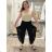 Aladdin Harem Pants Summer Long Ladies (48/50 ONE SIZE) ITALIAN FASHION IM424438 S / M / L black