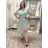 Women's long summer short sleeve dress (S/M/L ONE SIZE) ITALIAN FASHION IMC25197