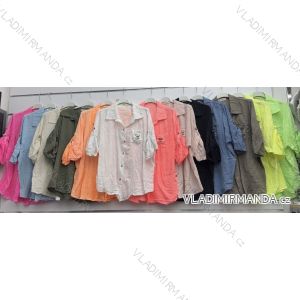 Women's Long Sleeve Muslin Shirt (S/M ONE SIZE) ITALIAN FASHION IMWGS23248