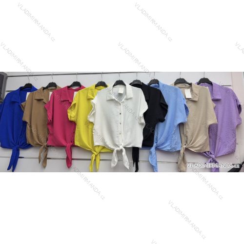 Women's Long Sleeve Muslin Shirt (S/M ONE SIZE) ITALIAN FASHION IMWGS23248