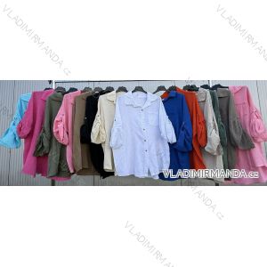Women's Long Sleeve Muslin Shirt (S/M ONE SIZE) ITALIAN FASHION IMWGS23248