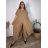 Elegant trousers with belt for women (S/M/L ONE SIZE) ITALIAN FASHION IM425057 50/52/54 green khaki