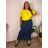 Elegant trousers with belt for women (S/M/L ONE SIZE) ITALIAN FASHION IM425057 44/46/48 dark blue