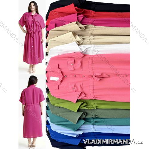 Women's short sleeve shirt dress, oversized (54/56/58 ONE SIZE) ITALIAN FASHION IMWT251120