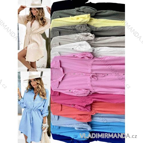 Women's Long Sleeve Shirt Dress (S/M ONE SIZE) ITALIAN FASHION IMWD232607