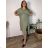 Women's long summer short sleeve dress (S/M/L ONE SIZE) ITALIAN FASHION IMC25197