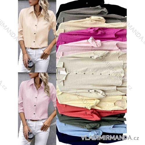 Women's Long Sleeve Shirt Dress (S/M ONE SIZE) ITALIAN FASHION IMWD232607