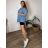Women's Oversized Knitted Long Sleeve Sweater (S/M ONE SIZE) ITALIAN FASHION IMSN2416125  blue