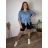 Women's Oversized Knitted Long Sleeve Sweater (S/M ONE SIZE) ITALIAN FASHION IMSN2416125  blue