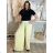 Dress shirts long 3/4 sleeve ladies with pocket thin (uni sl) ITALIAN Fashion IM318335 -   green khaki -   S / M / L