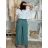 Dress shirts long 3/4 sleeve ladies with pocket thin (uni sl) ITALIAN Fashion IM318335 -   green khaki -   S / M / L