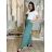 Dress shirts long 3/4 sleeve ladies with pocket thin (uni sl) ITALIAN Fashion IM318335 -   green khaki -   S / M / L