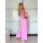 Women's Long Chiffon Short Sleeve Dress (S/M ONE SIZE) ITALIAN FASHION IMWGS231048 -   beige -   S / M