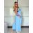 Women's Long Chiffon Short Sleeve Dress (S/M ONE SIZE) ITALIAN FASHION IMWGS231048 -   beige -   S / M