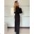 Elegant short long sleeve jacket and women's trousers set ALICE (S/M ONE SIZE) ITALIAN FASHION IMWHP25525