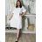 Elegant trousers with belt for women (S/M/L ONE SIZE) ITALIAN FASHION IM425057 50/52/54 white
