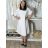 Elegant trousers with belt for women (S/M/L ONE SIZE) ITALIAN FASHION IM425057 50/52/54 white