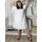 Elegant trousers with belt for women (S/M/L ONE SIZE) ITALIAN FASHION IM425057 50/52/54 white