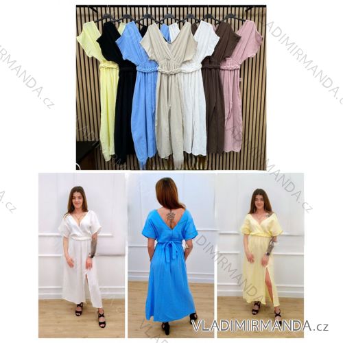 Women's Long Chiffon Short Sleeve Dress (S/M ONE SIZE) ITALIAN FASHION IMWGS231048