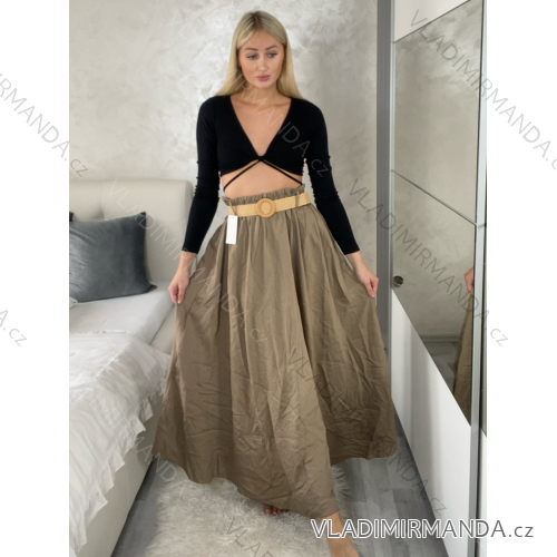 Elegant trousers with belt for women (S/M/L ONE SIZE) ITALIAN FASHION IM425057 S / M / L Brown