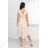 Women's Short Sleeve Party Dress (36-54) POLISH FASHION PMLMR23ROXANA -   beige -   44