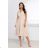Women's Short Sleeve Party Dress (36-54) POLISH FASHION PMLMR23ROXANA -   beige -   42