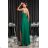 Women's strapless tulle party dress (S/M/L ONE SIZE) ITALIAN FASHION IM923001 -   emerald green -   36
